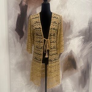 Lace coverup gold